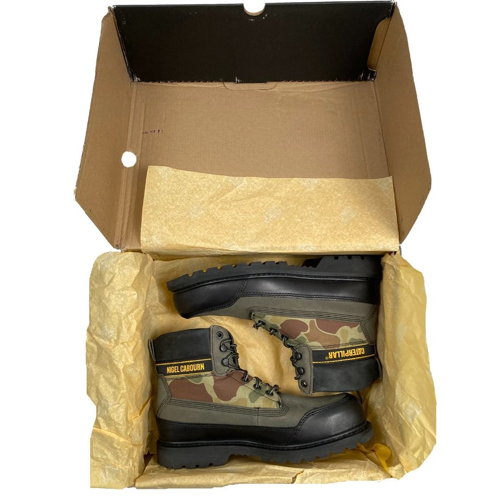 NEW $225 Caterpillar Footwear x Nigel Cabourn Utah Boots! Camo & Black P110959
